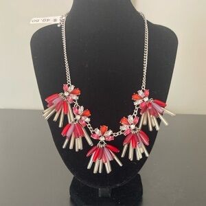 Macy's Vibrant Red and Silver Necklace